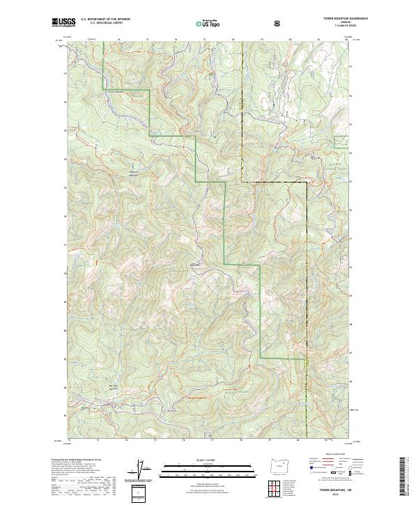 2023 Map of Tower Mountain, 2023 Print