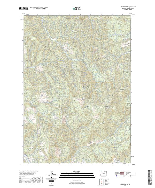 2023 Map of Yellow Butte, 2023 Print
