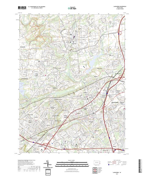 US Topo 7.5minute map for Langhorne, PA ScienceBaseCatalog