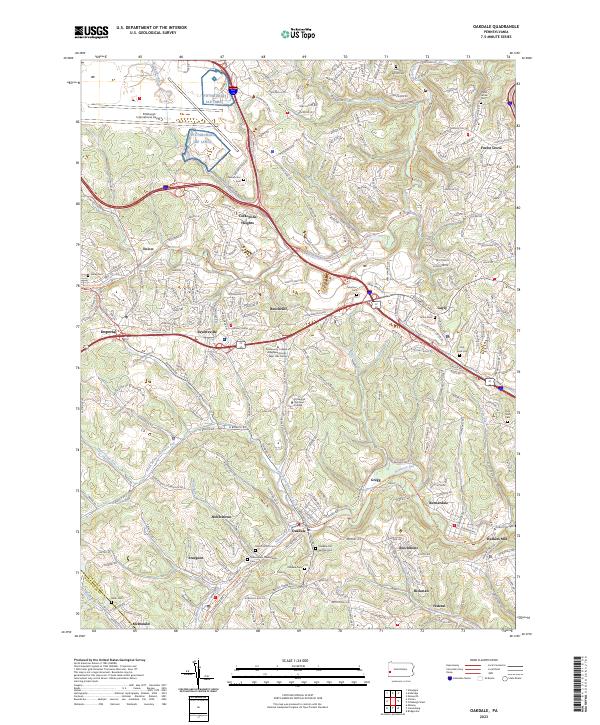 US Topo 7.5minute map for Oakdale, PA ScienceBaseCatalog
