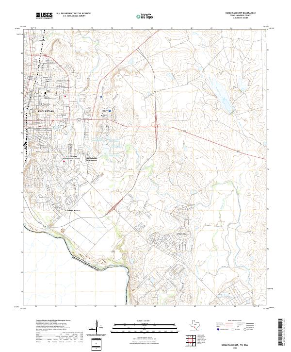 US Topo 7 5 minute map for Eagle - TX Eagle Pass East 20220629 TM Tn 