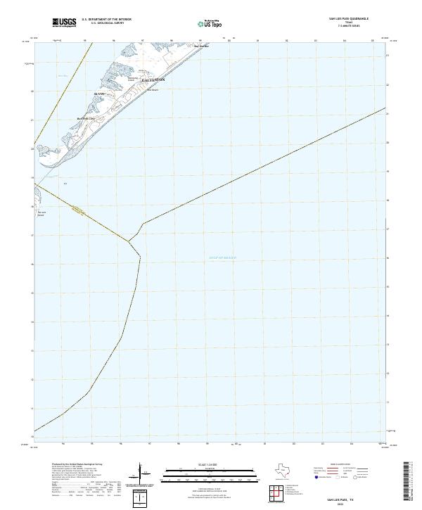 2022 Map of San Luis Pass, 2022 Print